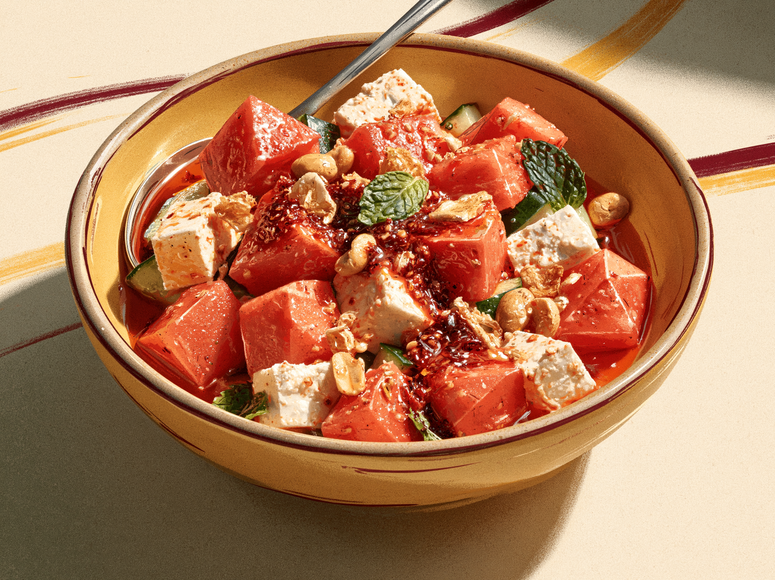 Watermelon Feta Chili Crisp Salad