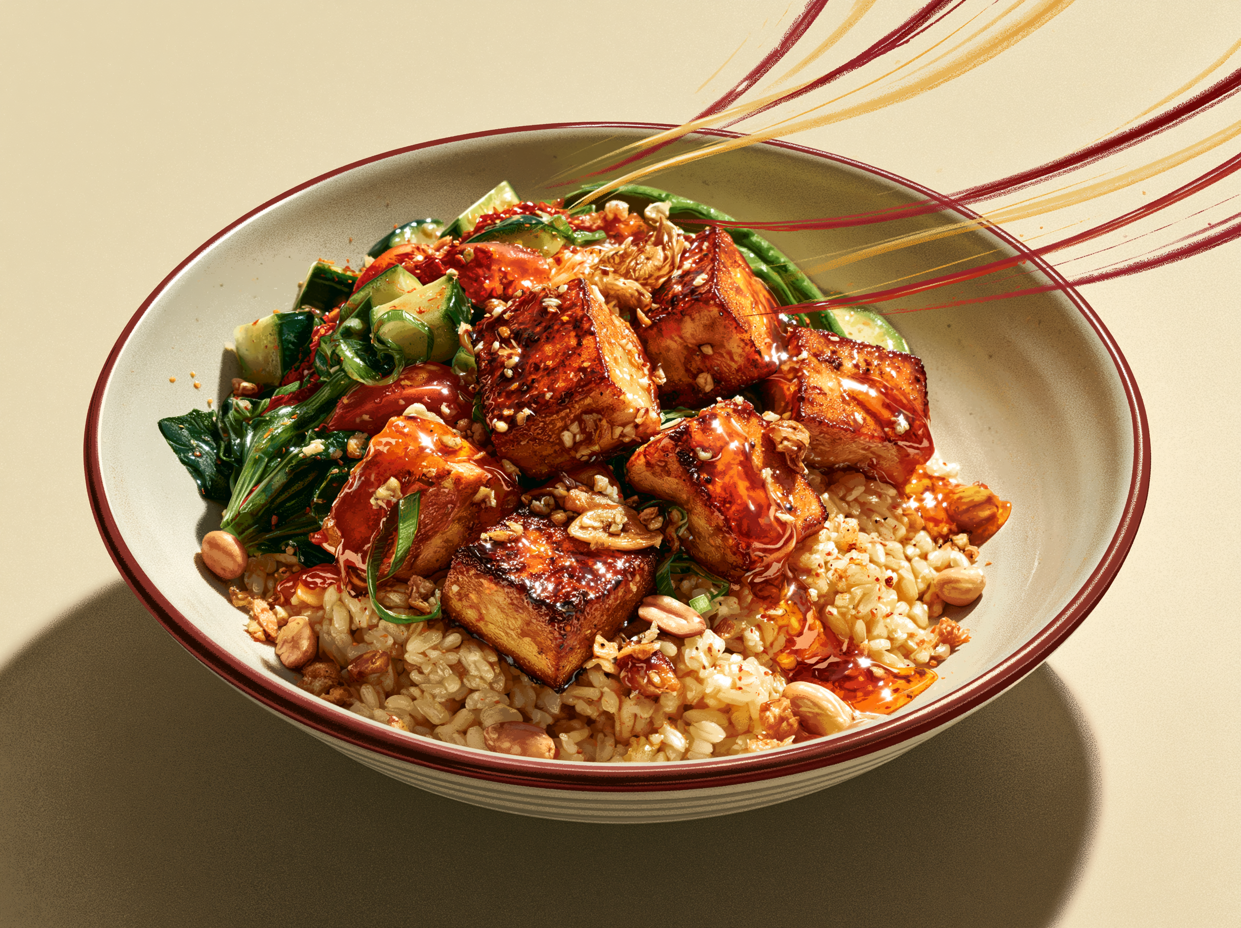 Chili Crisp Hot Honey Halloumi Bowl