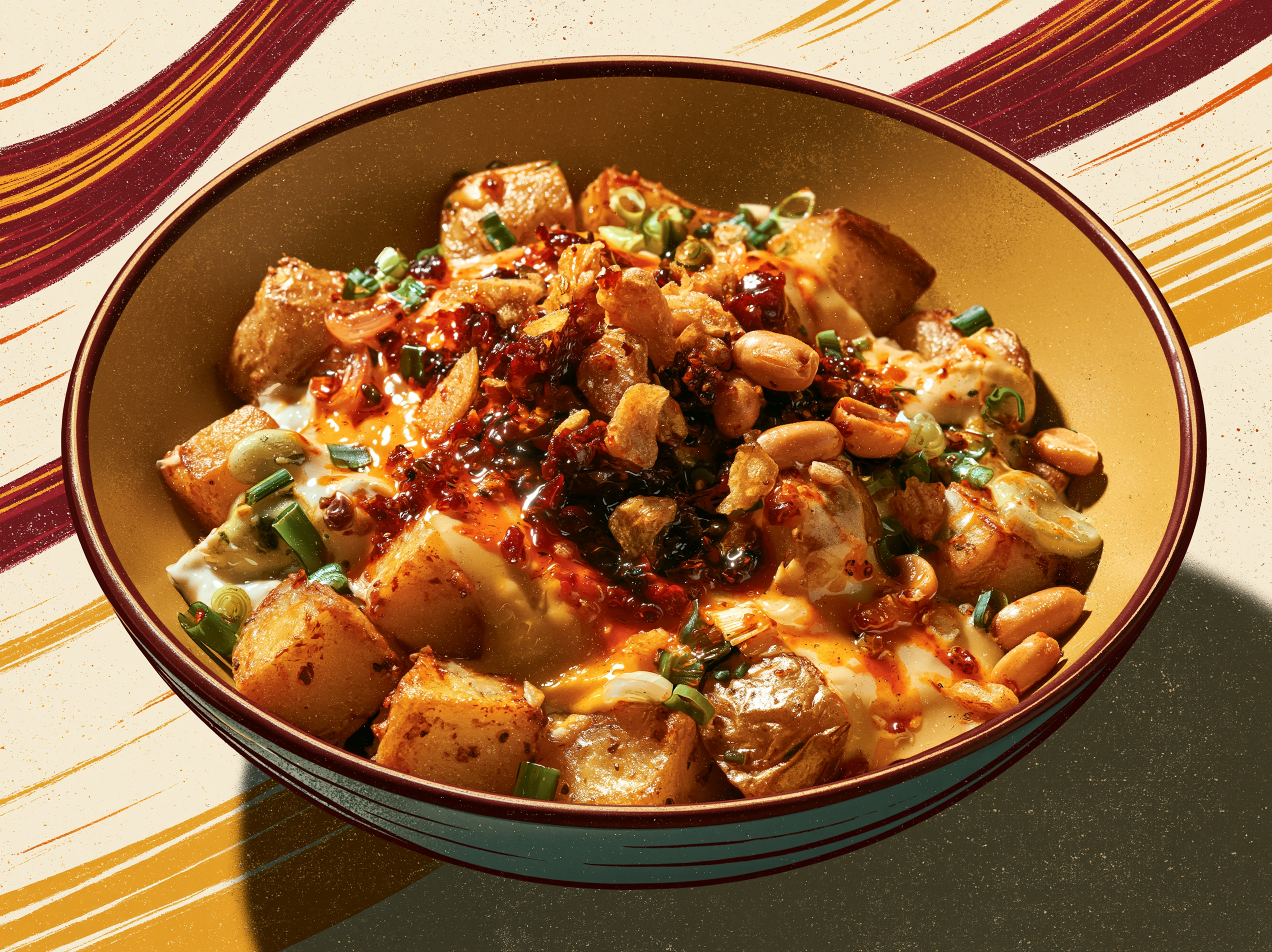 Loaded Chili Crisp Potato Bowl
