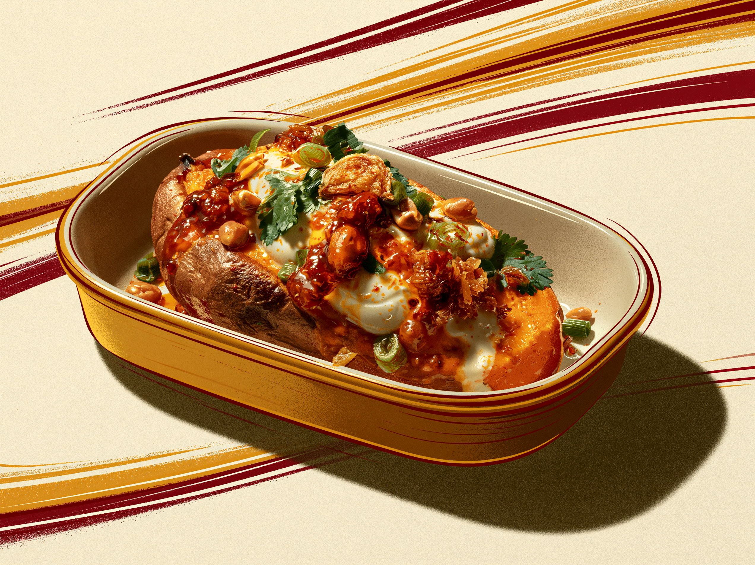 Chili Crisp Baked Sweet Potatoes